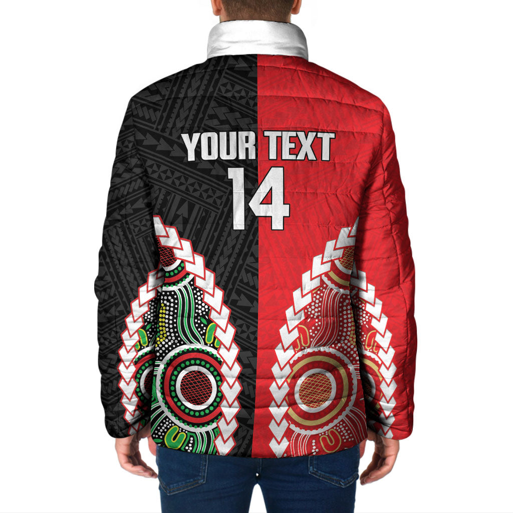 Custom Rugby Panthers and Dolphins Padded Jacket 2026 Together Aboriginal Polynesian Pattern