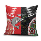 Custom Rugby Panthers and Dolphins Pillow Cover 2026 Together Aboriginal Polynesian Pattern