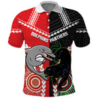 Custom Rugby Panthers and Dolphins Polo Shirt 2026 Together Aboriginal Polynesian Pattern