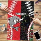 Custom Rugby Panthers and Dolphins Puzzle 2026 Together Aboriginal Polynesian Pattern