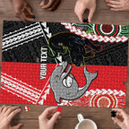 Custom Rugby Panthers and Dolphins Puzzle 2026 Together Aboriginal Polynesian Pattern