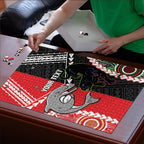Custom Rugby Panthers and Dolphins Puzzle 2026 Together Aboriginal Polynesian Pattern