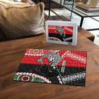 Custom Rugby Panthers and Dolphins Puzzle 2026 Together Aboriginal Polynesian Pattern