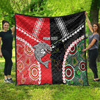 Custom Rugby Panthers and Dolphins Quilt 2026 Together Aboriginal Polynesian Pattern