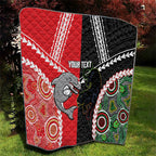 Custom Rugby Panthers and Dolphins Quilt 2026 Together Aboriginal Polynesian Pattern