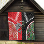 Custom Rugby Panthers and Dolphins Quilt 2026 Together Aboriginal Polynesian Pattern