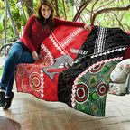 Custom Rugby Panthers and Dolphins Quilt 2026 Together Aboriginal Polynesian Pattern