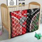 Custom Rugby Panthers and Dolphins Quilt 2026 Together Aboriginal Polynesian Pattern