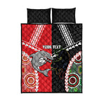 Custom Rugby Panthers and Dolphins Quilt Bed Set 2026 Together Aboriginal Polynesian Pattern