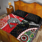 Custom Rugby Panthers and Dolphins Quilt Bed Set 2026 Together Aboriginal Polynesian Pattern