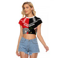 Custom Rugby Panthers and Dolphins Raglan Cropped T Shirt 2026 Together Aboriginal Polynesian Pattern