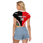 Custom Rugby Panthers and Dolphins Raglan Cropped T Shirt 2026 Together Aboriginal Polynesian Pattern