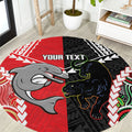 Custom Rugby Panthers and Dolphins Round Carpet 2026 Together Aboriginal Polynesian Pattern