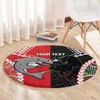Custom Rugby Panthers and Dolphins Round Carpet 2026 Together Aboriginal Polynesian Pattern