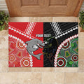 Custom Rugby Panthers and Dolphins Rubber Doormat 2026 Together Aboriginal Polynesian Pattern