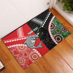 Custom Rugby Panthers and Dolphins Rubber Doormat 2026 Together Aboriginal Polynesian Pattern