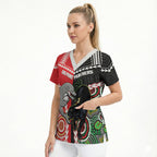 Custom Rugby Panthers and Dolphins Scrub Top 2026 Together Aboriginal Polynesian Pattern
