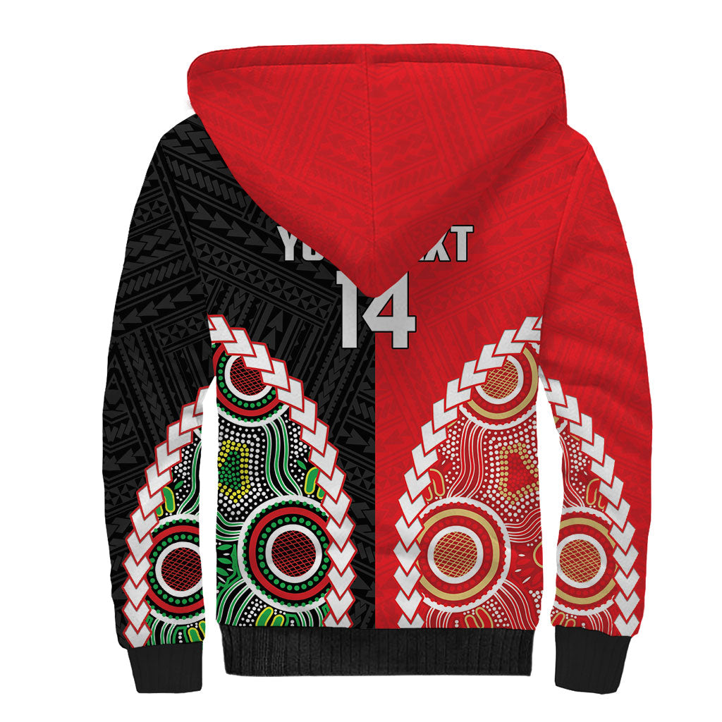 Custom Rugby Panthers and Dolphins Sherpa Hoodie 2026 Together Aboriginal Polynesian Pattern