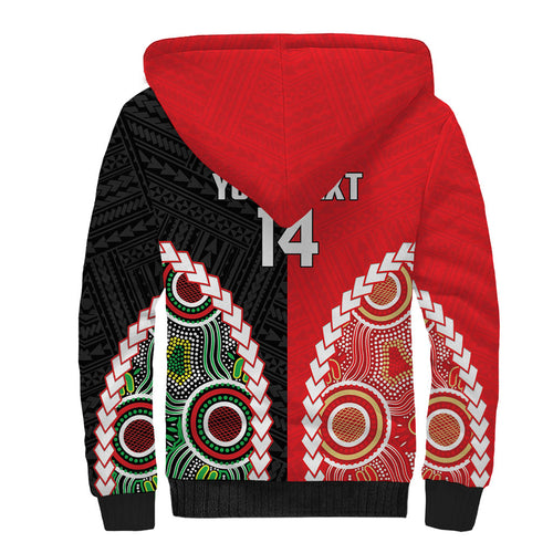 Custom Rugby Panthers and Dolphins Sherpa Hoodie 2026 Together Aboriginal Polynesian Pattern