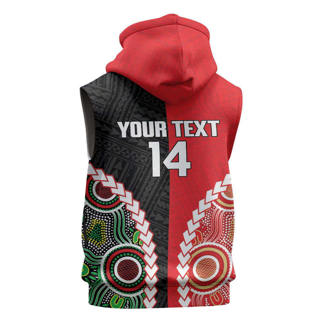 Custom Rugby Panthers and Dolphins Sleeveless Hoodie 2026 Together Aboriginal Polynesian Pattern