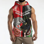 Custom Rugby Panthers and Dolphins Sleeveless Hoodie 2026 Together Aboriginal Polynesian Pattern