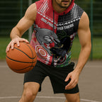 Custom Rugby Panthers and Dolphins Sleeveless Hoodie 2026 Together Aboriginal Polynesian Pattern