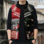Custom Rugby Panthers and Dolphins Sleeveless Puffer Jacket 2026 Together Aboriginal Polynesian Pattern