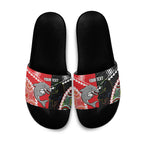 Custom Rugby Panthers and Dolphins Slide Sandals 2026 Together Aboriginal Polynesian Pattern