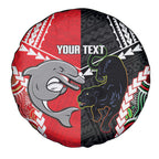 Custom Rugby Panthers and Dolphins Spare Tire Cover 2026 Together Aboriginal Polynesian Pattern