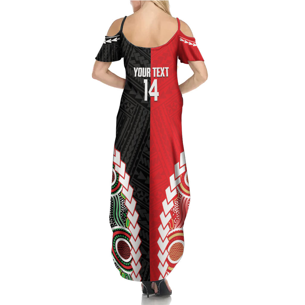 Custom Rugby Panthers and Dolphins Summer Maxi Dress 2026 Together Aboriginal Polynesian Pattern