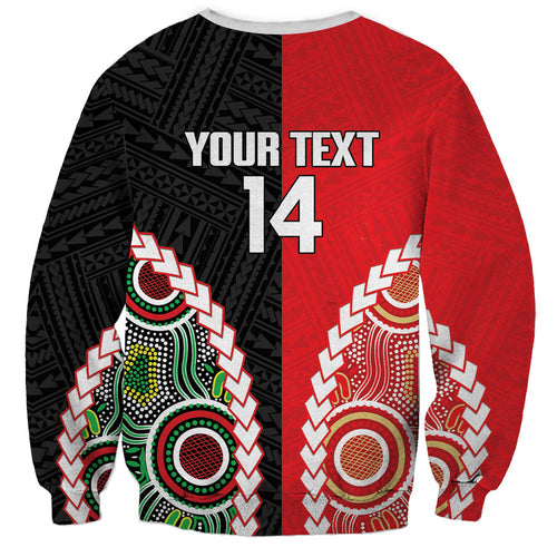 Custom Rugby Panthers and Dolphins Sweatshirt 2026 Together Aboriginal Polynesian Pattern