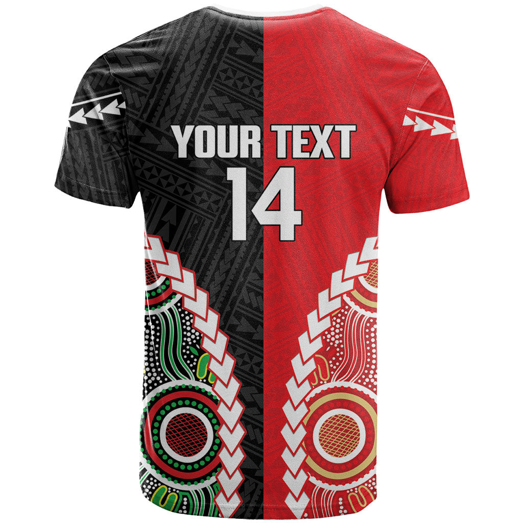Custom Rugby Panthers and Dolphins T Shirt 2026 Together Aboriginal Polynesian Pattern