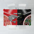 Custom Rugby Panthers and Dolphins Tablecloth 2026 Together Aboriginal Polynesian Pattern