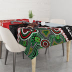 Custom Rugby Panthers and Dolphins Tablecloth 2026 Together Aboriginal Polynesian Pattern
