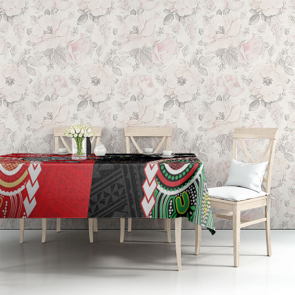 Custom Rugby Panthers and Dolphins Tablecloth 2026 Together Aboriginal Polynesian Pattern