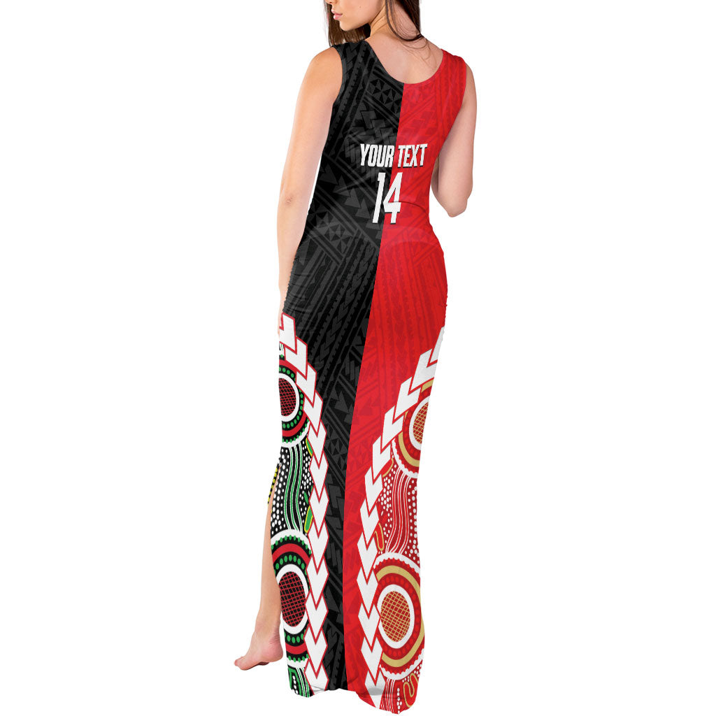 Custom Rugby Panthers and Dolphins Tank Maxi Dress 2026 Together Aboriginal Polynesian Pattern