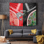 Custom Rugby Panthers and Dolphins Tapestry 2026 Together Aboriginal Polynesian Pattern