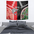 Custom Rugby Panthers and Dolphins Tapestry 2026 Together Aboriginal Polynesian Pattern