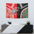 Custom Rugby Panthers and Dolphins Tapestry 2026 Together Aboriginal Polynesian Pattern
