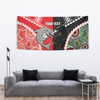 Custom Rugby Panthers and Dolphins Tapestry 2026 Together Aboriginal Polynesian Pattern