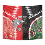 Custom Rugby Panthers and Dolphins Tapestry 2026 Together Aboriginal Polynesian Pattern
