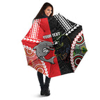 Custom Rugby Panthers and Dolphins Umbrella 2026 Together Aboriginal Polynesian Pattern
