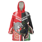 Custom Rugby Panthers and Dolphins Wearable Blanket Hoodie 2026 Together Aboriginal Polynesian Pattern