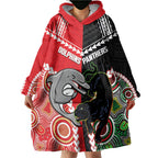 Custom Rugby Panthers and Dolphins Wearable Blanket Hoodie 2026 Together Aboriginal Polynesian Pattern