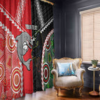 Custom Rugby Panthers and Dolphins Window Curtain 2026 Together Aboriginal Polynesian Pattern