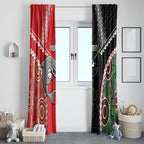 Custom Rugby Panthers and Dolphins Window Curtain 2026 Together Aboriginal Polynesian Pattern