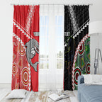 Custom Rugby Panthers and Dolphins Window Curtain 2026 Together Aboriginal Polynesian Pattern