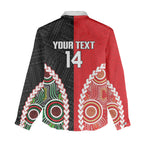 Custom Rugby Panthers and Dolphins Women Casual Shirt 2026 Together Aboriginal Polynesian Pattern