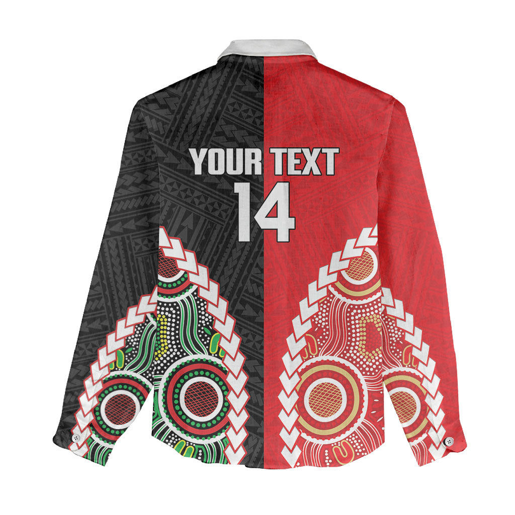 Custom Rugby Panthers and Dolphins Women Casual Shirt 2026 Together Aboriginal Polynesian Pattern