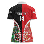 Custom Rugby Panthers and Dolphins Women Polo Shirt 2026 Together Aboriginal Polynesian Pattern